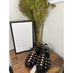 Gucci Women's Rubber Sandals with Crystals Size 41
